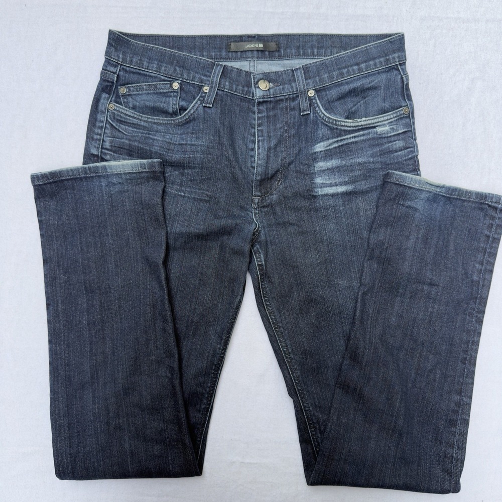 JOES The Brixton Straight Narrow Jeans Men 33x33 Distress Whiskering Dark Denim
